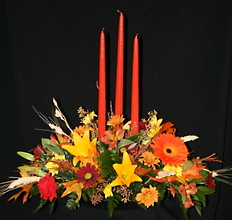 Designers Choice Thanksgiving Centerpiece - 3 candles