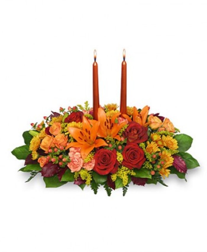 Designers Choice Thanksgiving Centerpiece - 2 candles