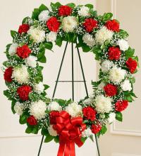 Serene Blessings Standing Wreath - Red &amp; White