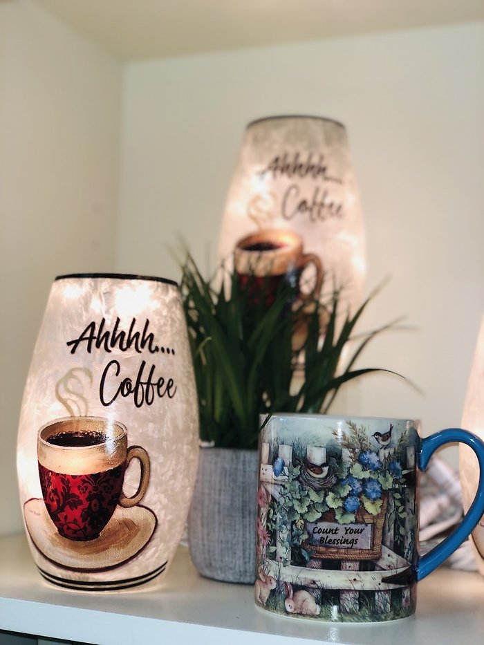 Decorative Lit Vase - Ah...coffee